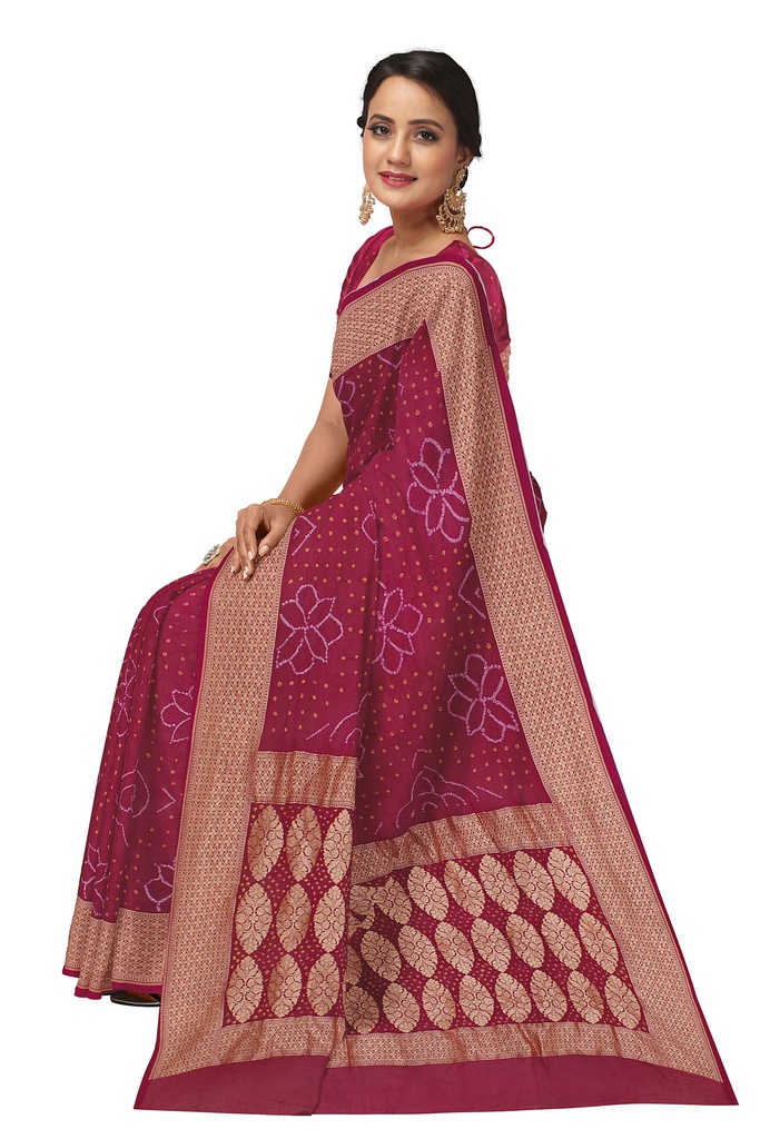 Hand Dyed Bandhani Saree