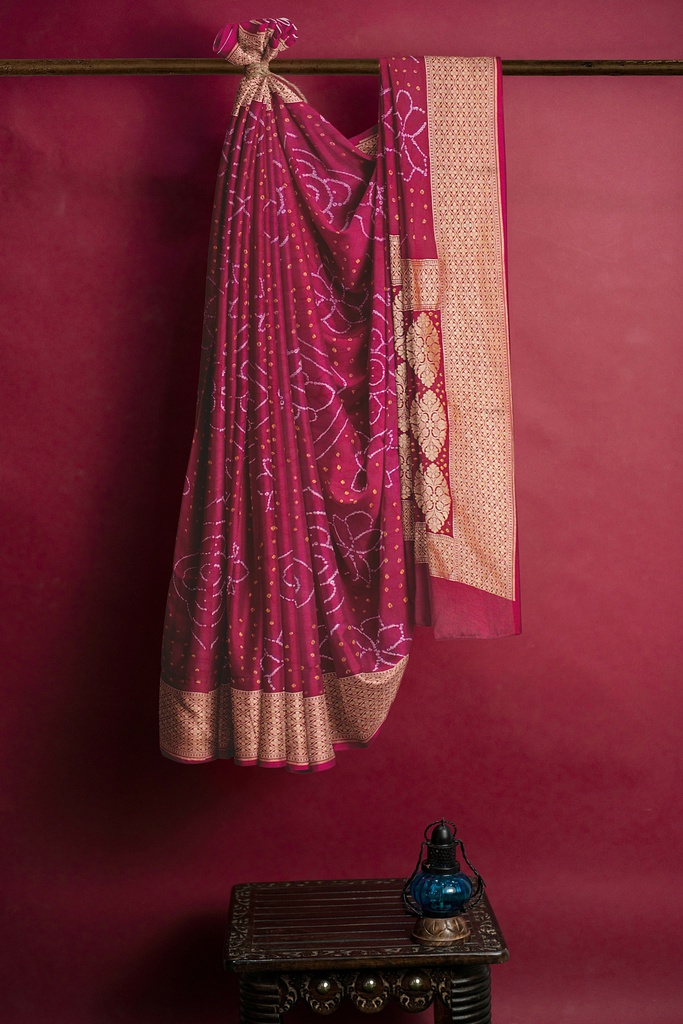 Hand Dyed Bandhani Saree