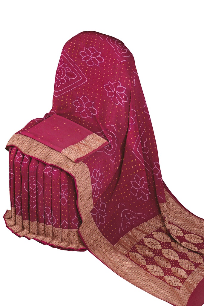 Hand Dyed Bandhani Saree
