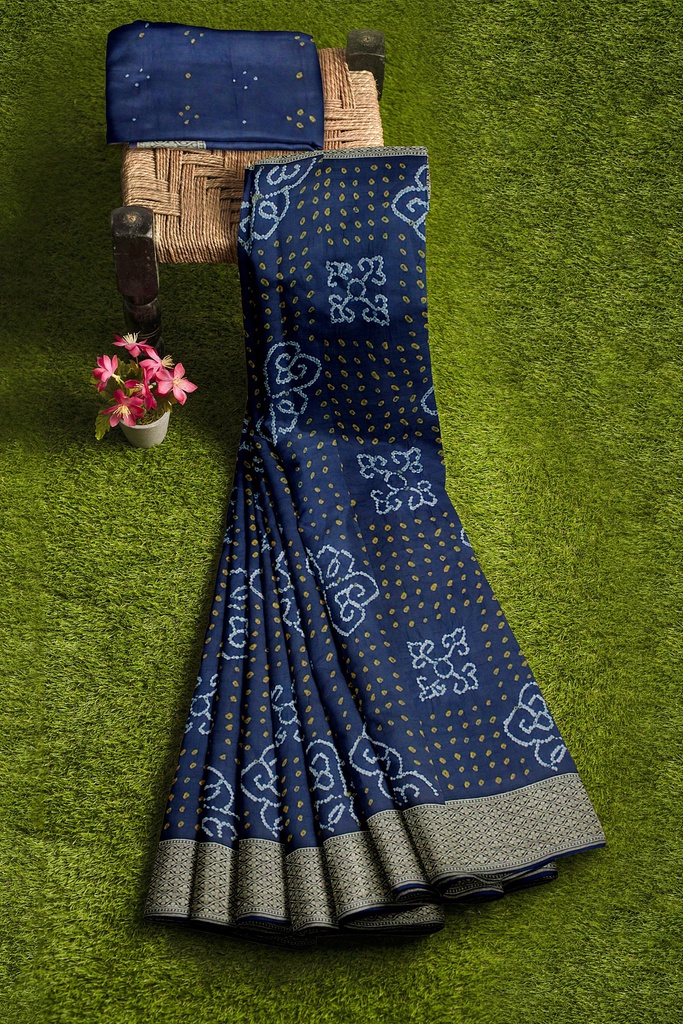 Hand Dyed Georgette Bandhani Saree