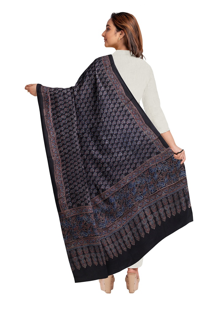 Ajrakh Hand Block Print Modal Silk Dupatta