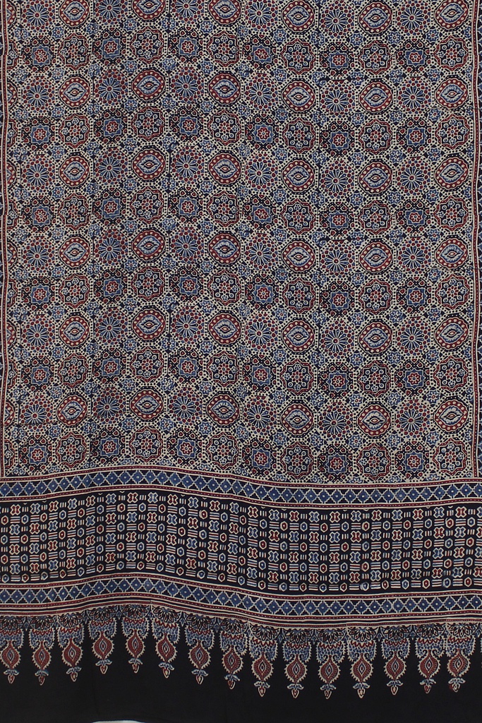 Ajrakh Hand Block Print Modal Silk Dupatta