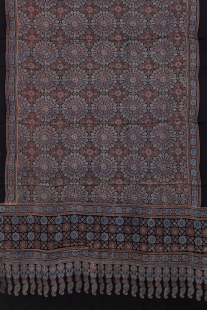 Ajrakh Hand Block Print Modal Silk Dupatta