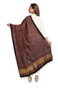 Ajrakh Hand Block Print Mashru Silk Dupatta