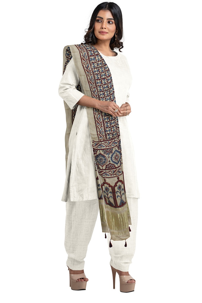 Ajrakh Hand Block Print Mashru Silk Dupatta