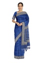 Handwoven Royal Blue Ashavali Saree with Traditional Zari Border