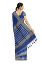 Handwoven Royal Blue Ashavali Saree with Traditional Zari Border