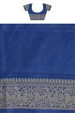 Handwoven Royal Blue Ashavali Saree with Traditional Zari Border