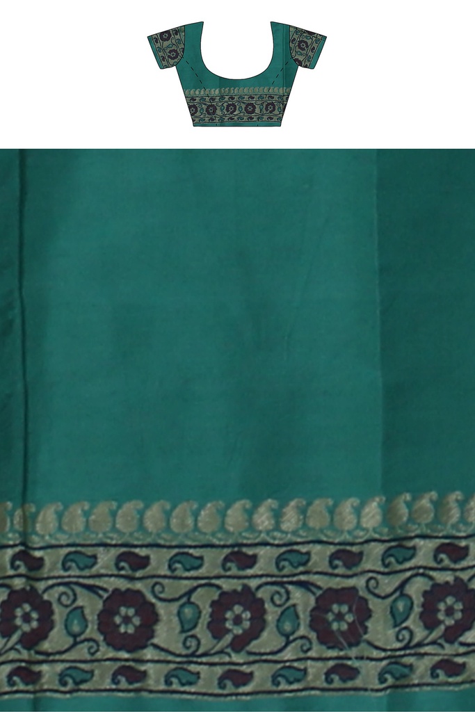 Handwoven Royal Blue Ashavali Saree with Traditional Zari Border