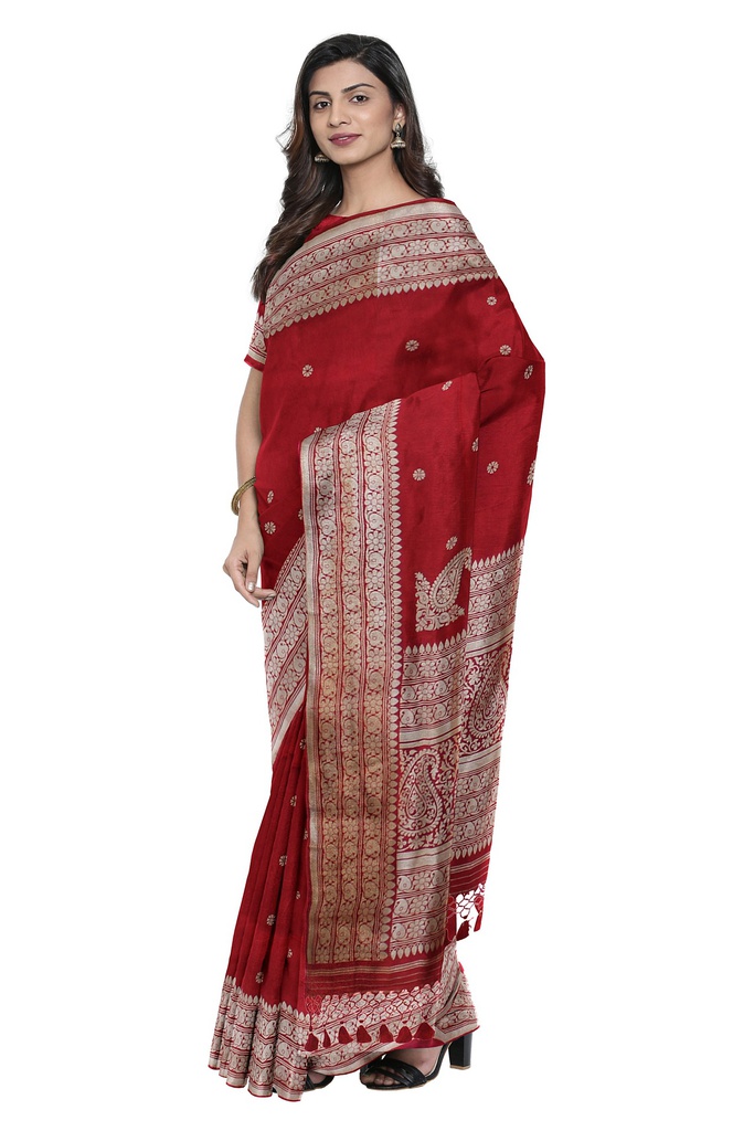 Handwoven Royal Blue Ashavali Saree with Traditional Zari Border