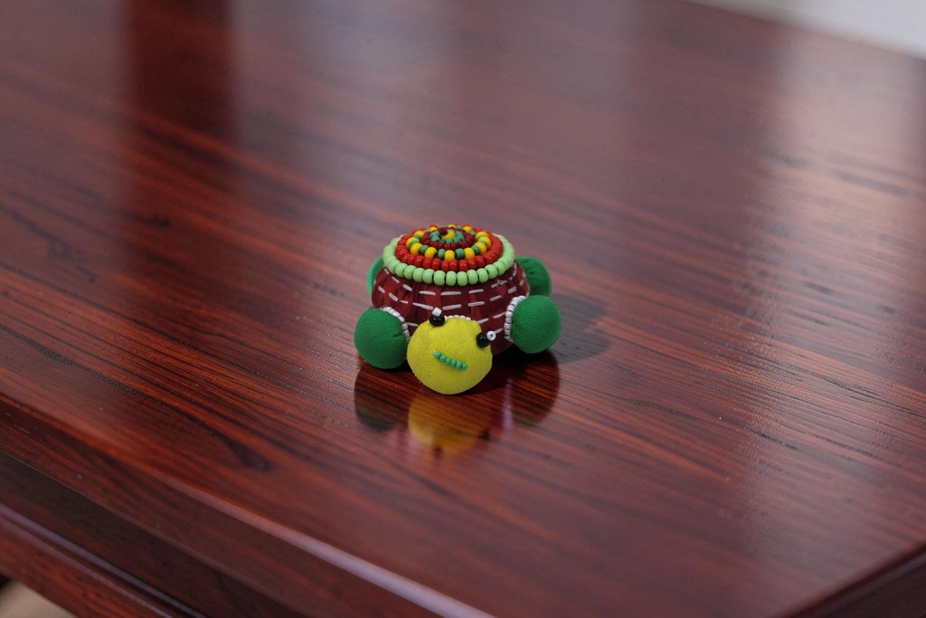 Handmade Turtle Shape Paper Weight with Bead Work