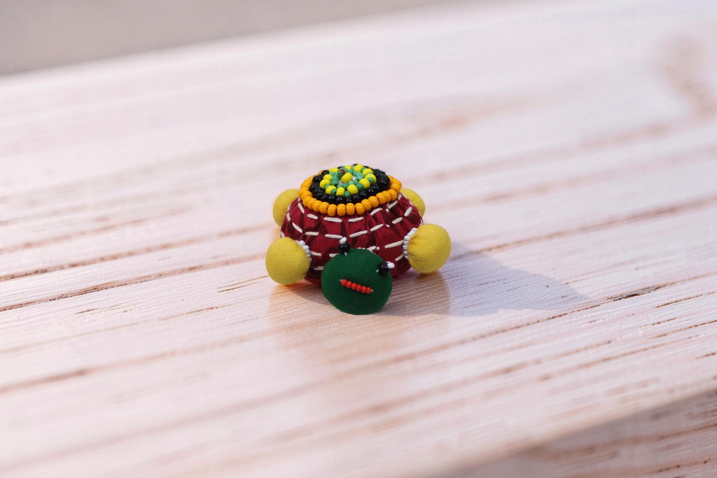 Handmade Turtle Shape Paper Weight with Bead Work