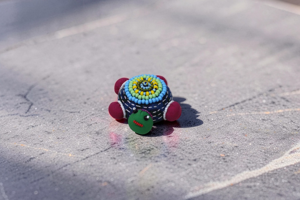 Handmade Turtle Shape Paper Weight with Bead Work