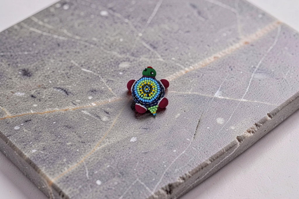 Handmade Turtle Shape Paper Weight with Bead Work