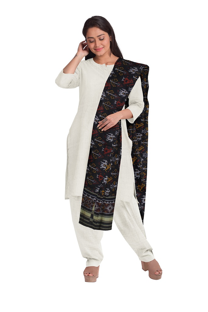 Handloom Single Ikat Patola Silk Dupatta
