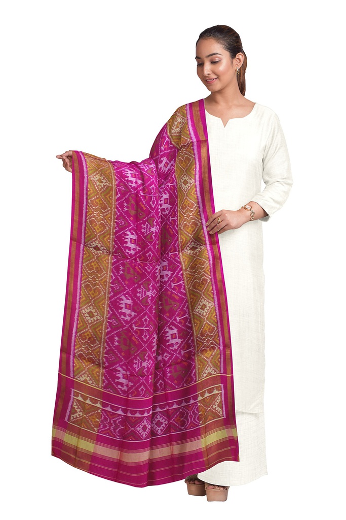 Handloom Single Ikat Patola Silk Dupatta