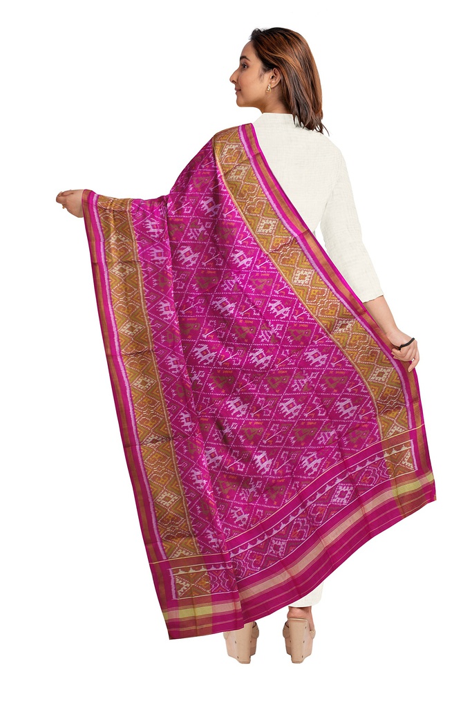 Handloom Single Ikat Patola Silk Dupatta