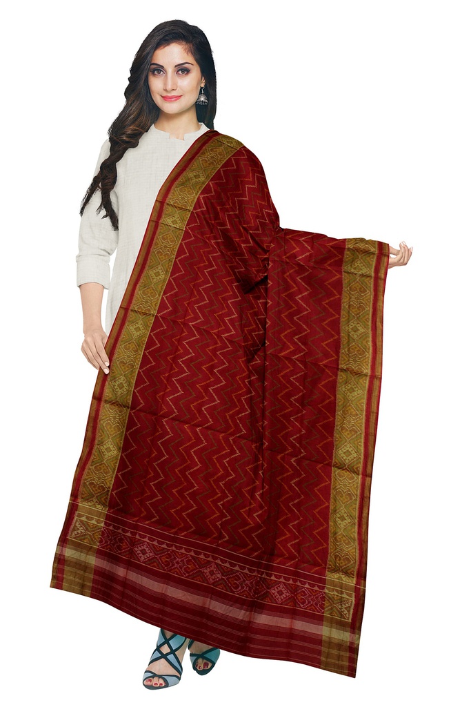 Handloom Single Ikat Patola Silk Dupatta