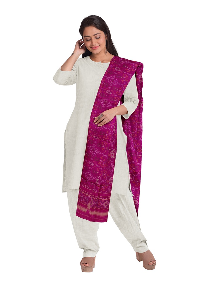 Handloom Single Ikat Patola Silk Dupatta