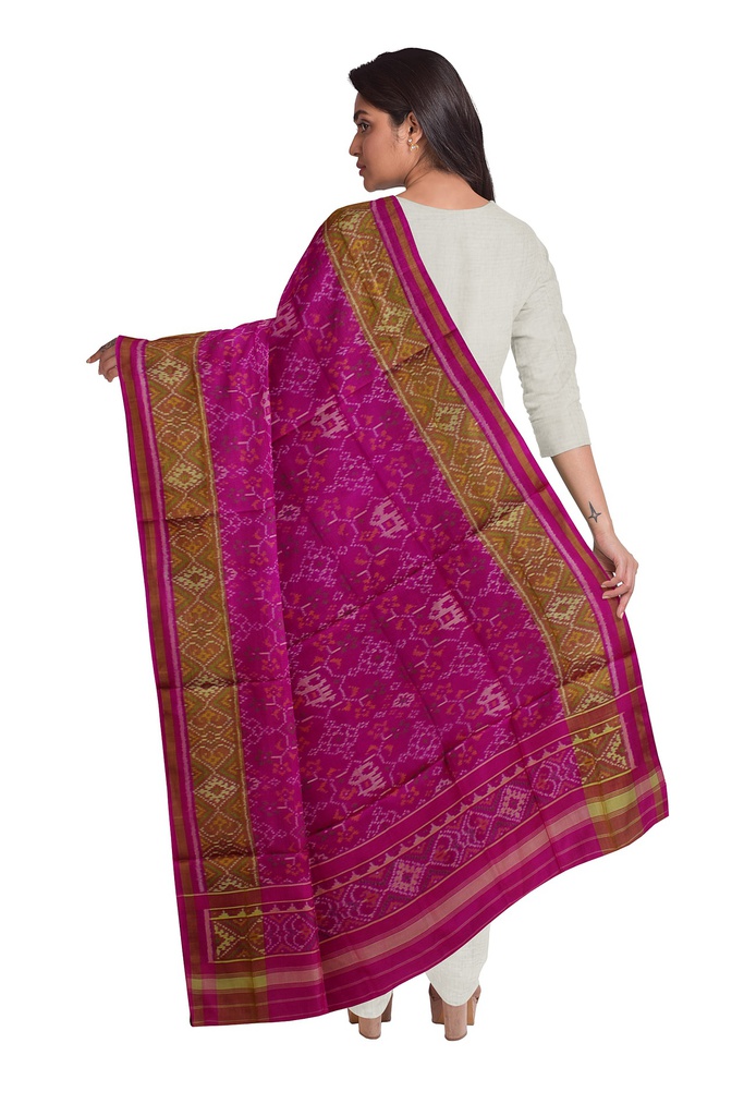 Handloom Single Ikat Patola Silk Dupatta