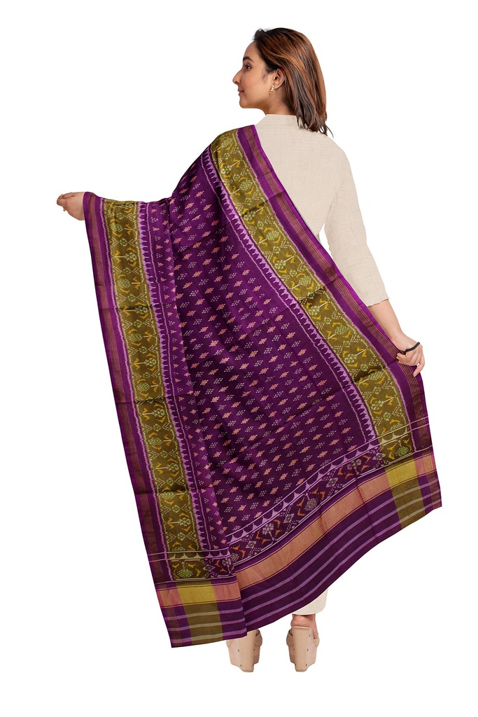Handloom Single Ikat Patola Silk Dupatta