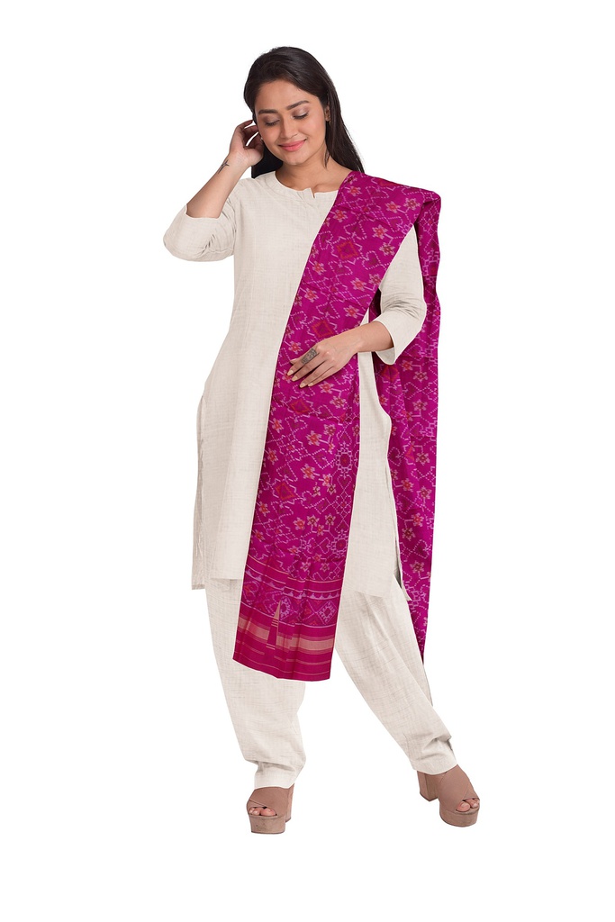 Handloom Single Ikat Patola Silk Dupatta