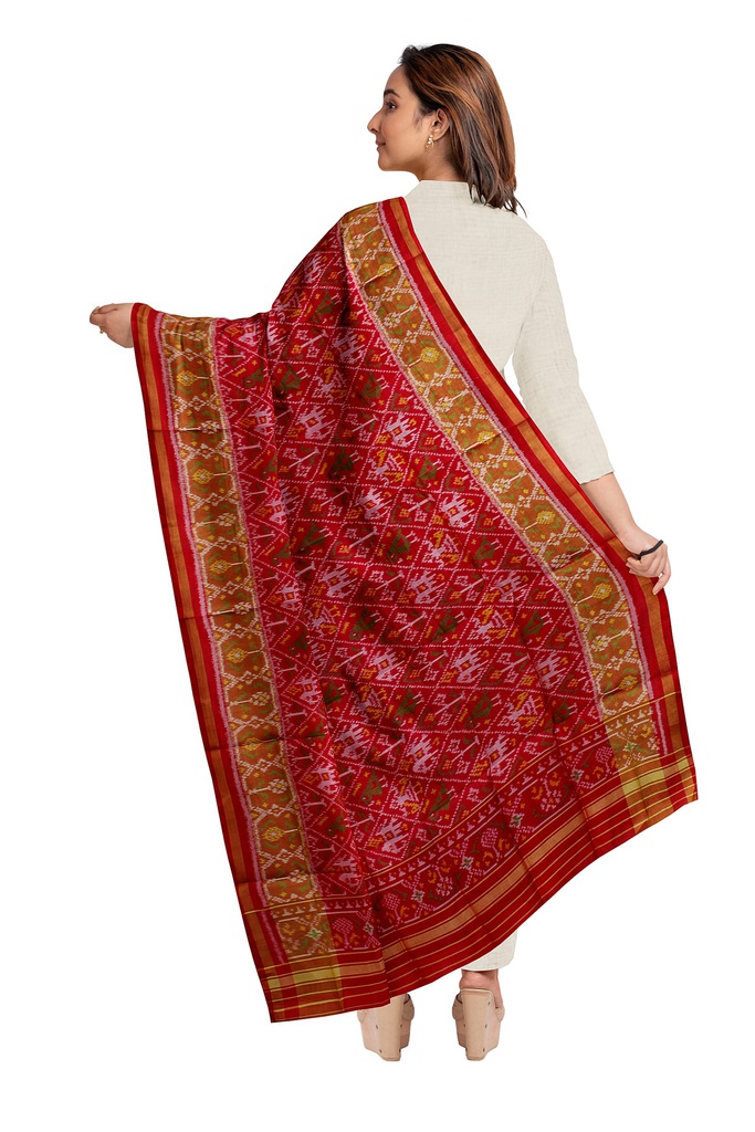Handloom Single Ikat Patola Silk Dupatta