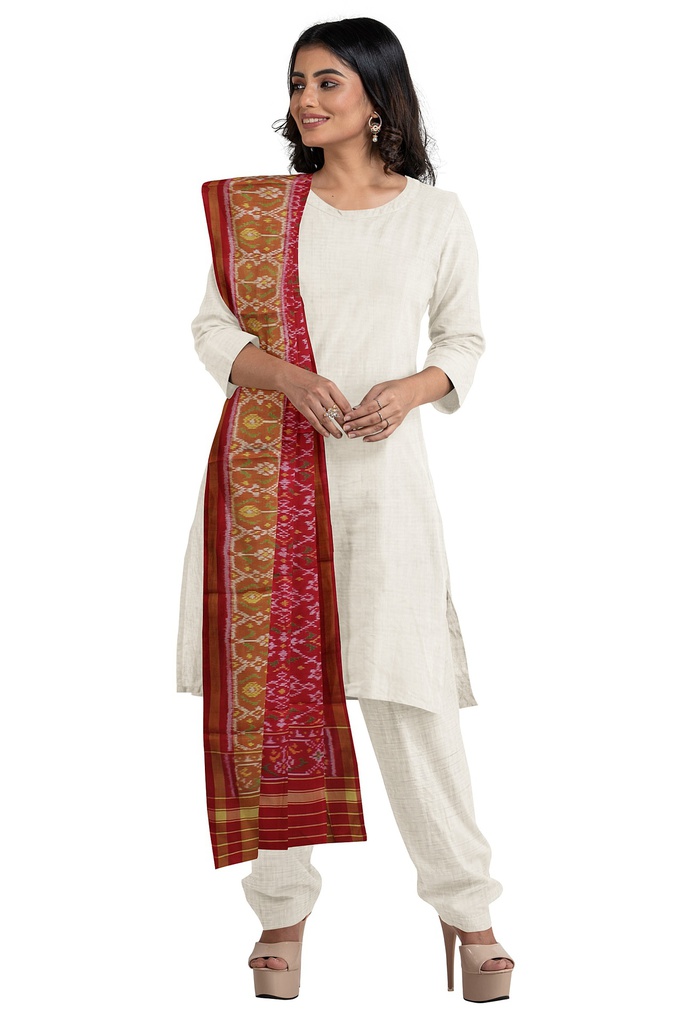 Handloom Single Ikat Patola Silk Dupatta