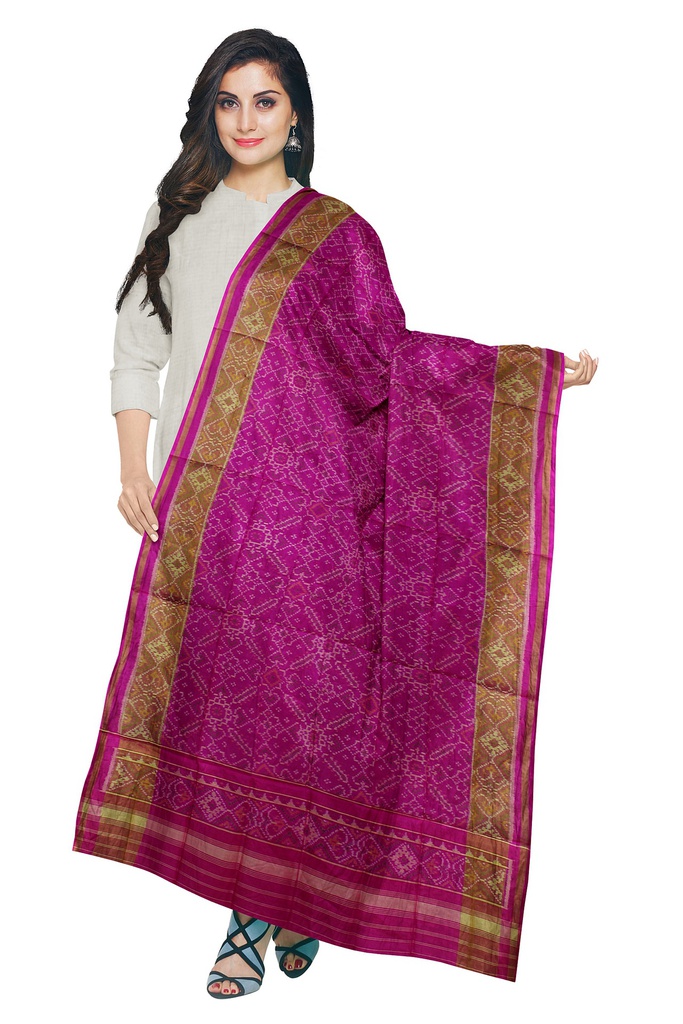 Handloom Single Ikat Patola Silk Dupatta