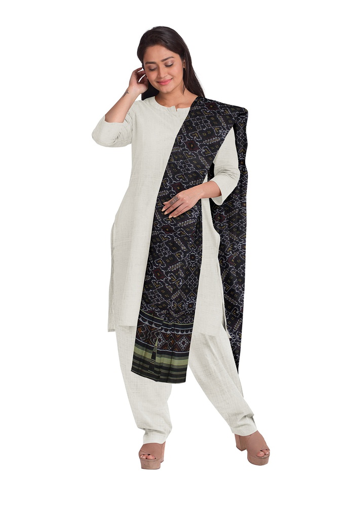 Handloom Single Ikat Patola Silk Dupatta