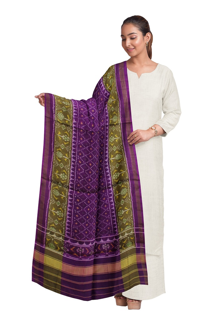 Handloom Single Ikat Patola Silk Dupatta