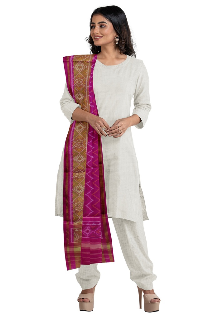 Handloom Single Ikat Patola Silk Dupatta