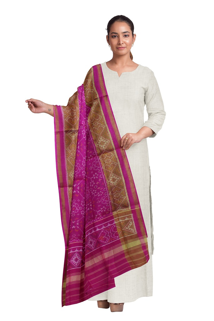 Handloom Single Ikat Patola Silk Dupatta