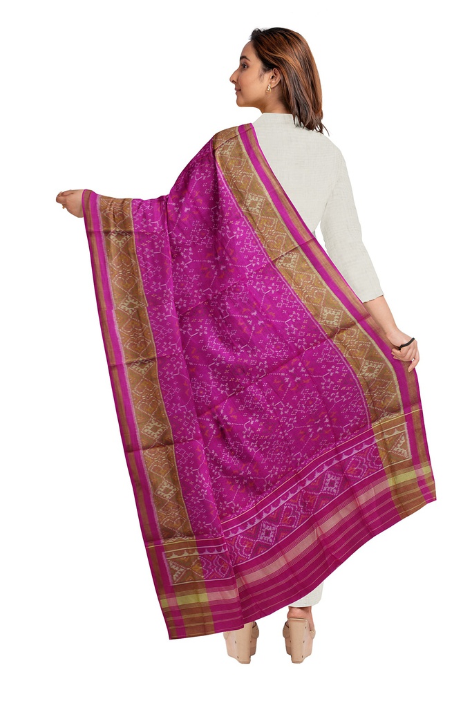 Handloom Single Ikat Patola Silk Dupatta
