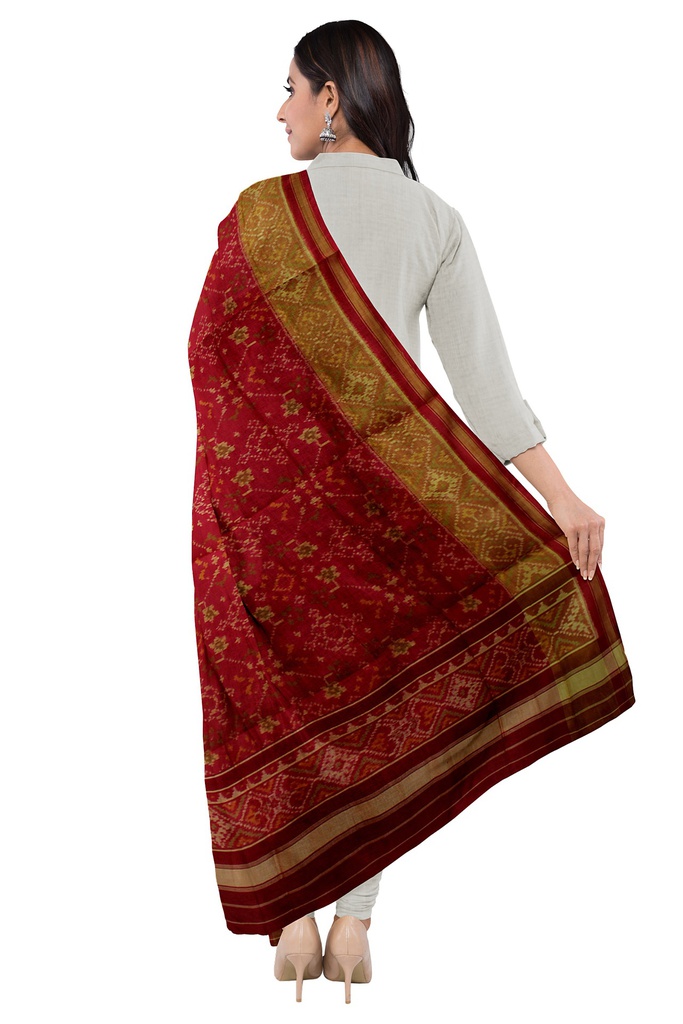 Handloom Single Ikat Patola Silk Dupatta