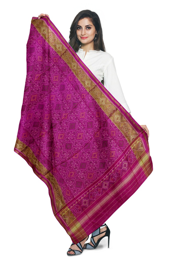 Handloom Single Ikat Patola Silk Dupatta