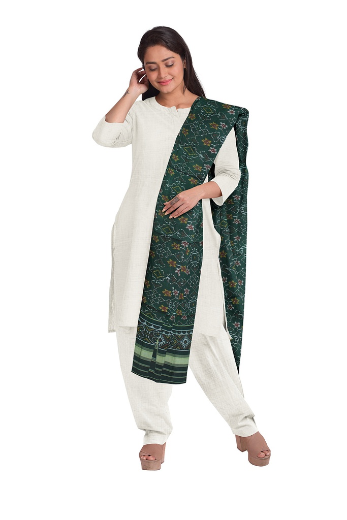 Handloom Single Ikat Patola Silk Dupatta