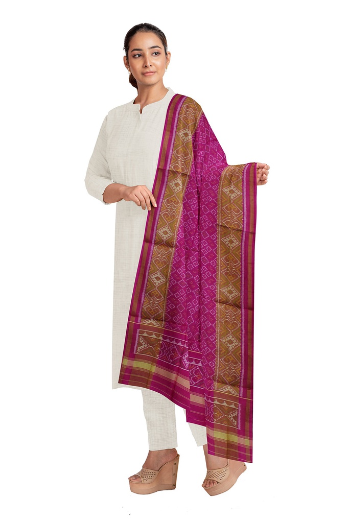 Handloom Single Ikat Patola Silk Dupatta