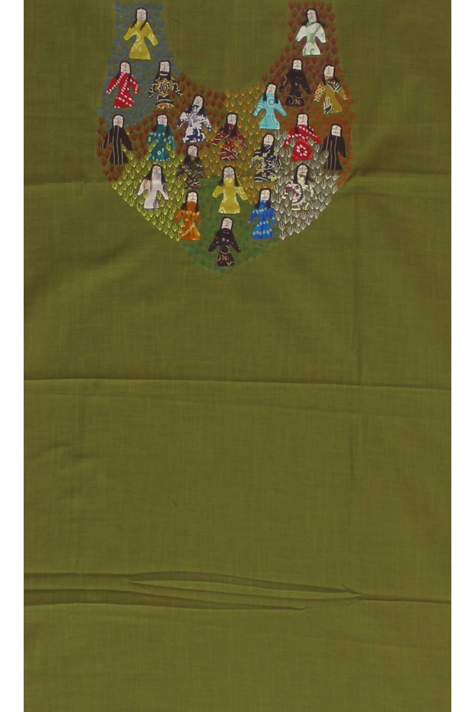 Handcrafted Applique Work Cotton Kurti Material