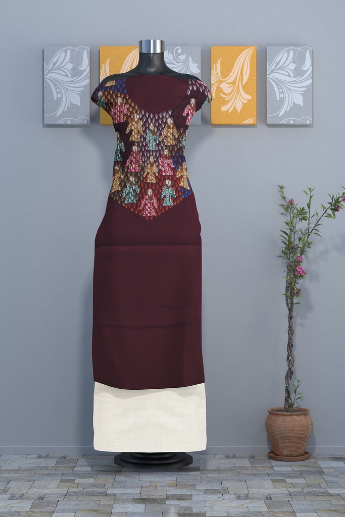 Handcrafted Applique Work Cotton Kurti Material