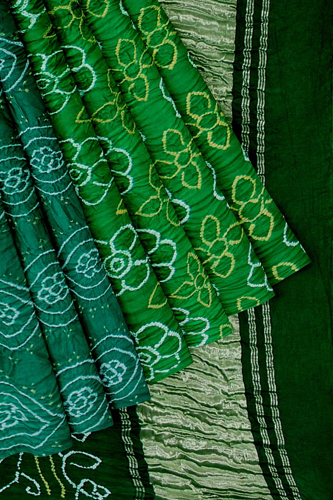 Hand Dyed Gaji Silk Bandhani Saree