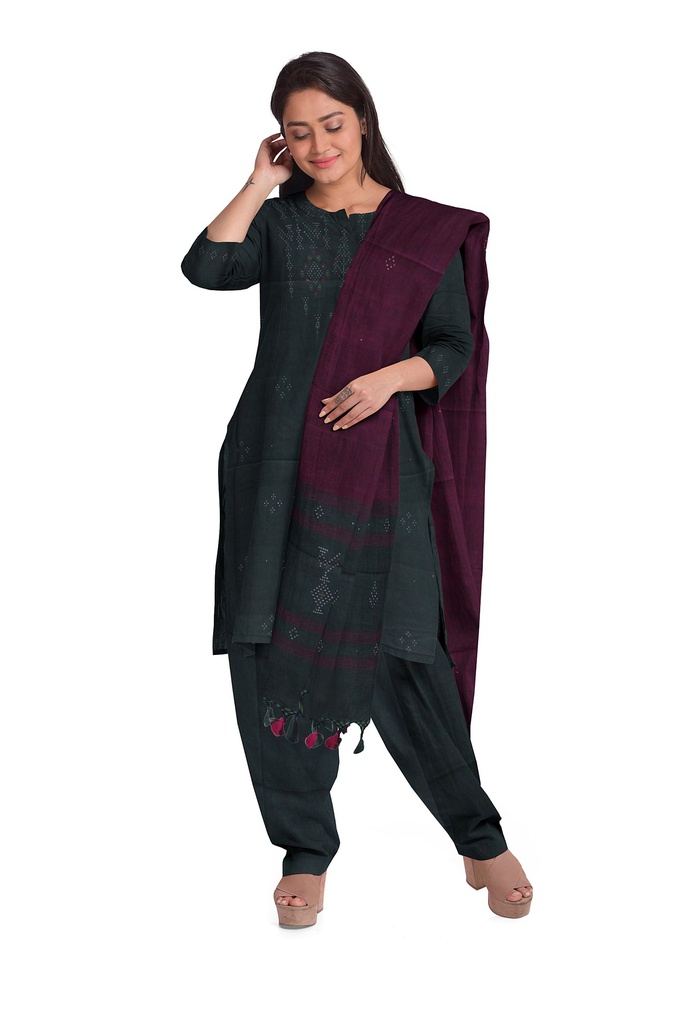 Handwoven Cotton Tangaliya Suit Set/Dress Material