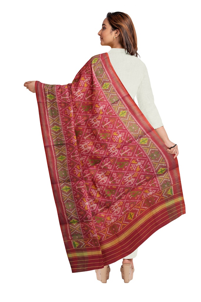 Handloom Single Ikat Patola Silk Dupatta