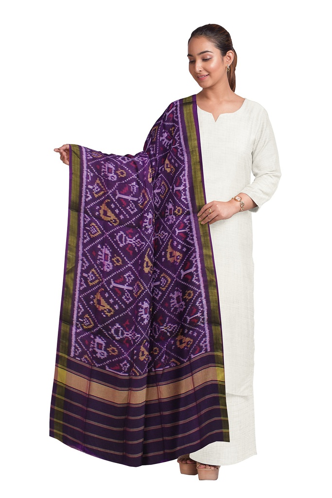 Handloom Single Ikat Patola Silk Dupatta