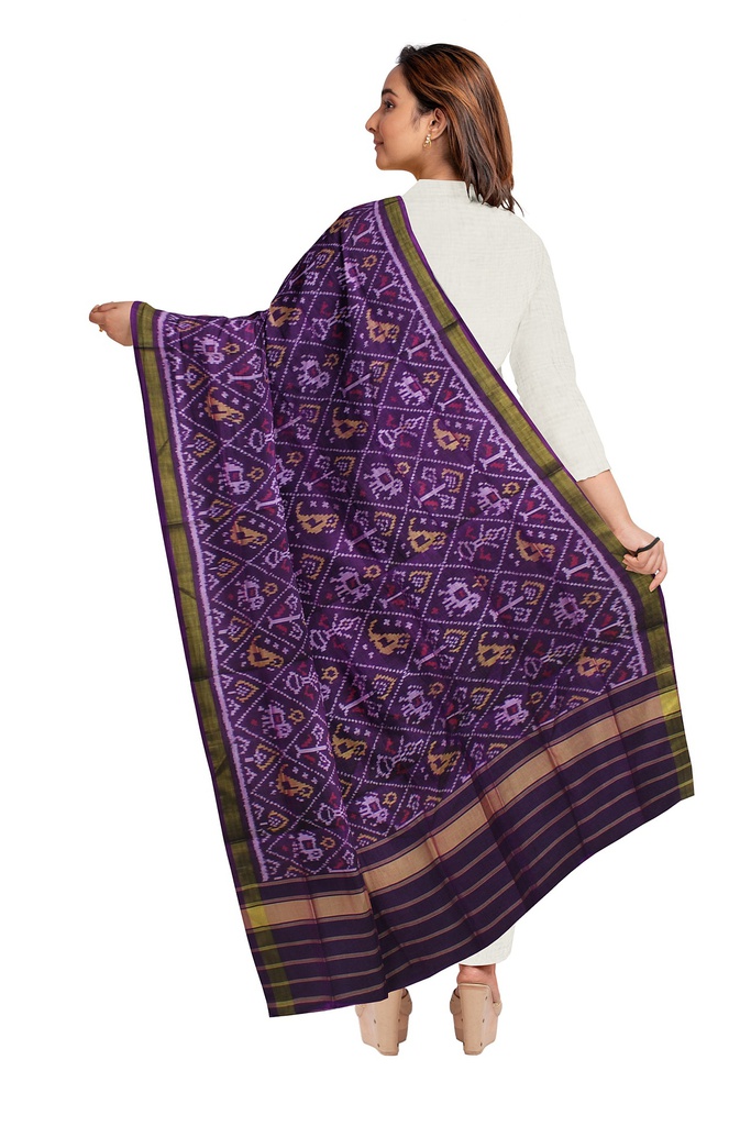Handloom Single Ikat Patola Silk Dupatta