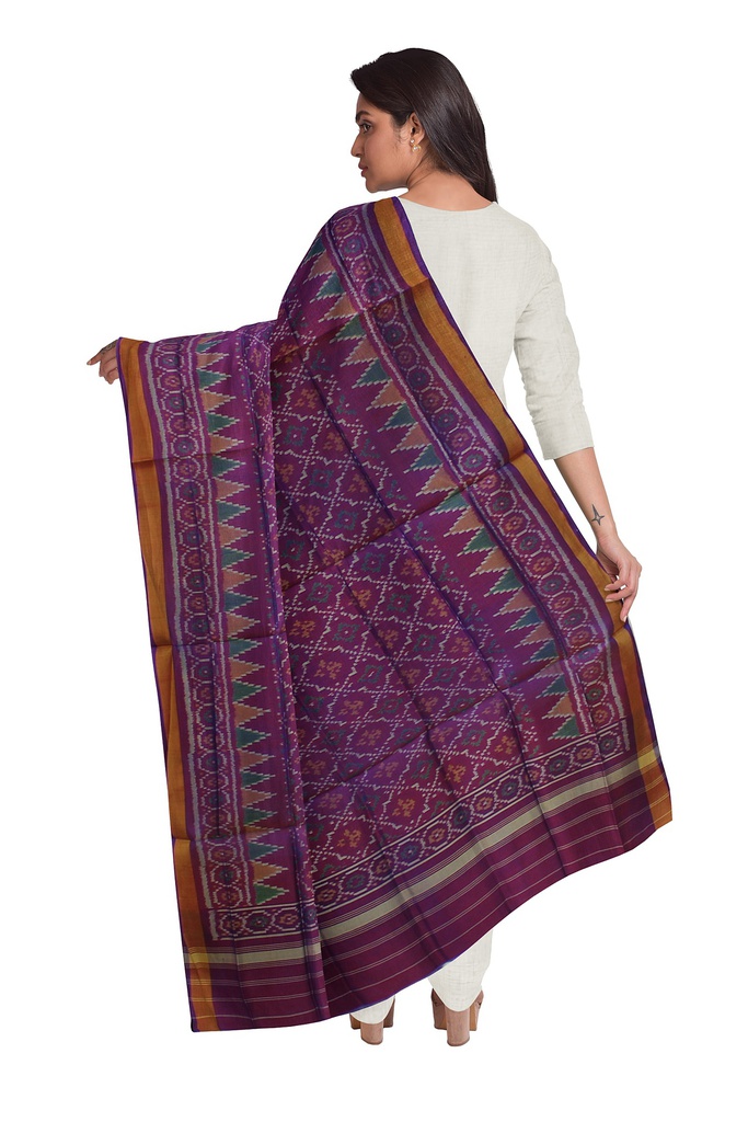 Handloom Single Ikat Patola Silk Dupatta