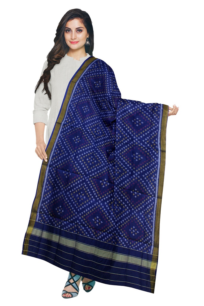 Handloom Single Ikat Patola Silk Dupatta