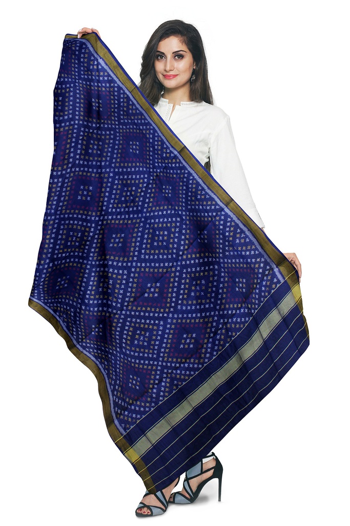 Handloom Single Ikat Patola Silk Dupatta