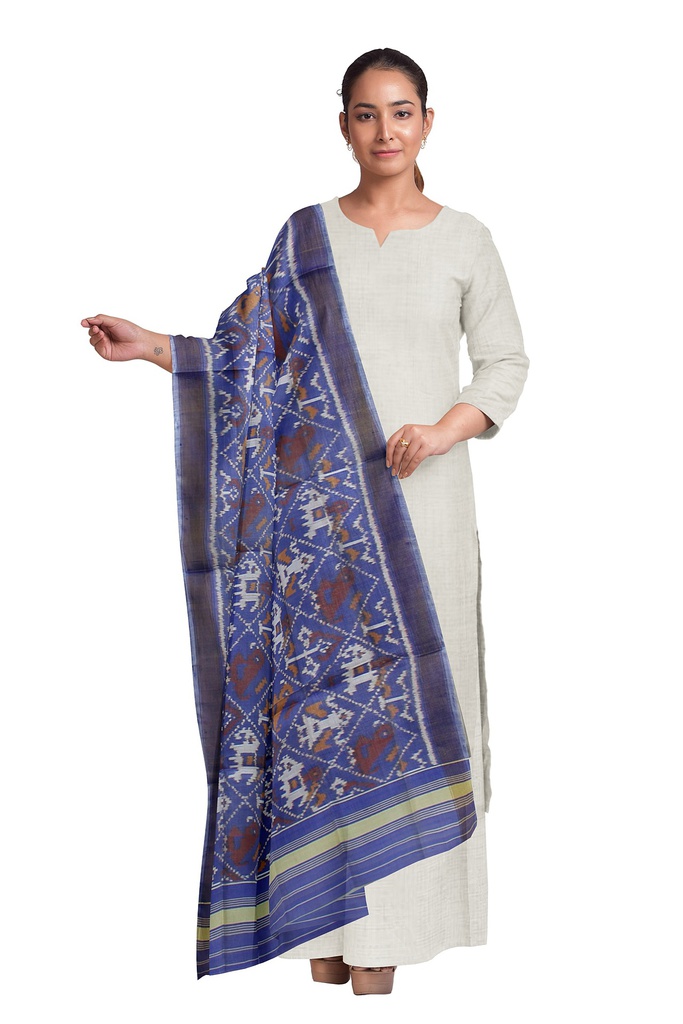 Handloom Single Ikat Patola Silk Dupatta