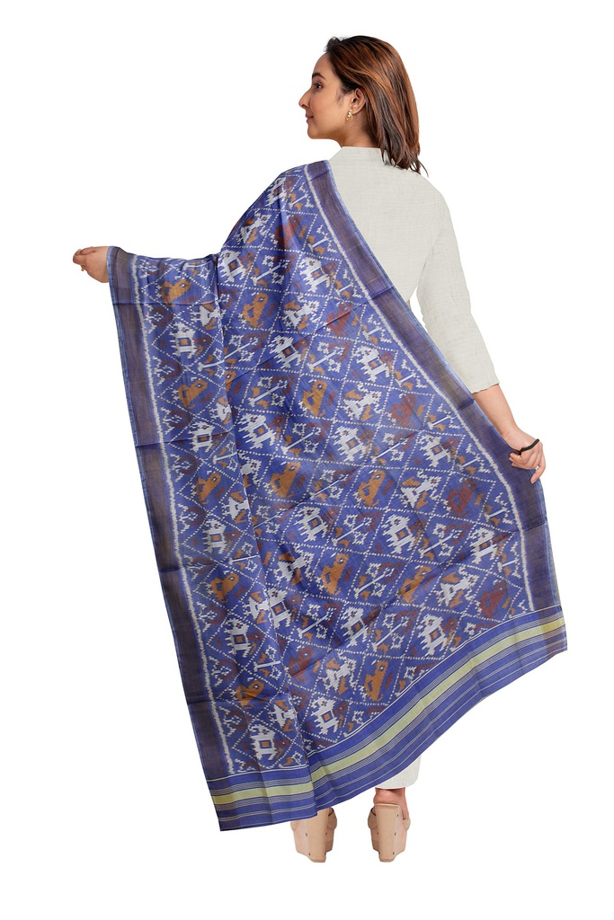 Handloom Single Ikat Patola Silk Dupatta
